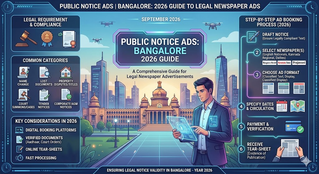 Public Notice Ads Bangalore: 2026 Guide to Legal Newspaper Ads