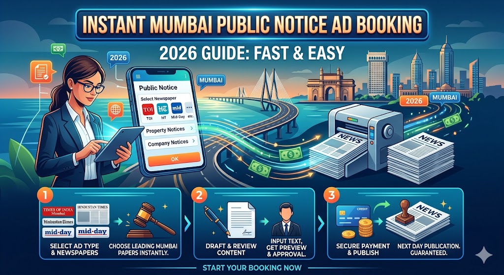 Book Public Notice Ads Mumbai Newspapers Instantly | 2026 Guide
