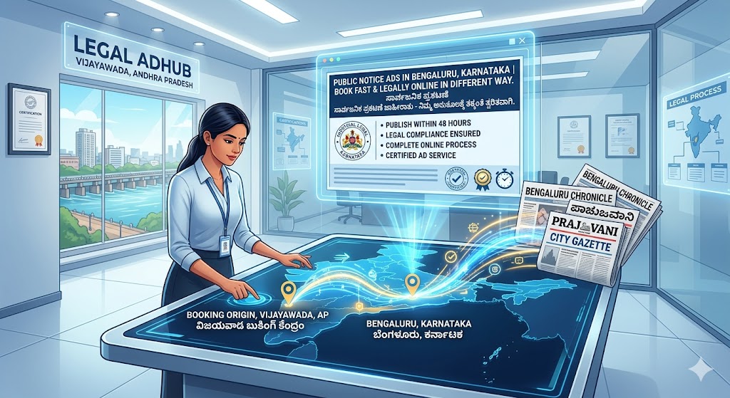 Public Notice Ads in Bangalore, Karnataka | Book Fast & Legally Online