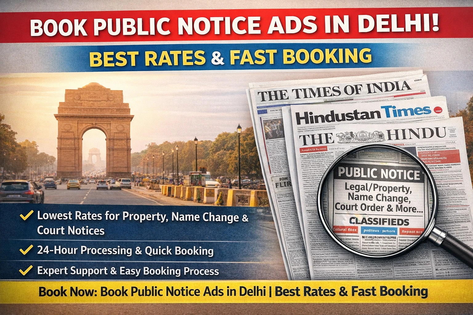 Book Public Notice Ads in Delhi | Best Rates & Fast Booking